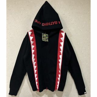 アベイシングエイプ(A BATHING APE)の＊アベイシングエイプ SHARK ファスナー ダブルジップパーカー L(パーカー)