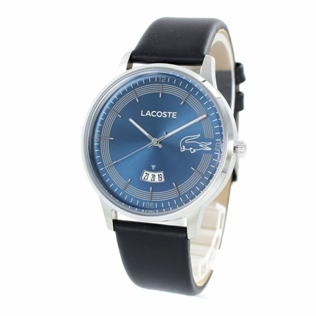 LACOSTE ラコステ 時計 メンズ 腕時計 41ミリ シルバー ブルー ブラック レザー 革ベルト 2011034