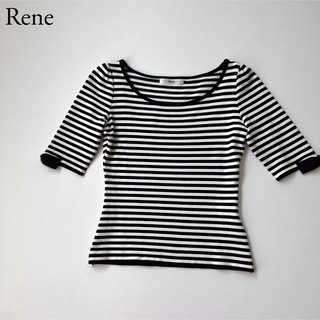 René - 美品 Rene ルネ ニット ボーダー トップス Tシャツ リボンの ...