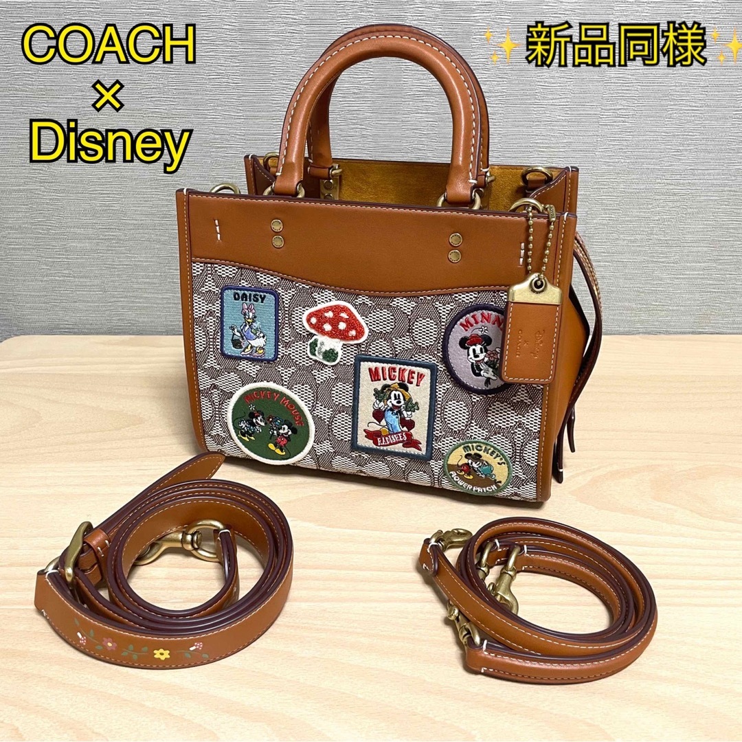 COACH(コーチ)の✨新品同様✨ コーチ×ディズニーコラボ ローグ25 シグネチャー 3wayバッグ レディースのバッグ(ショルダーバッグ)の商品写真