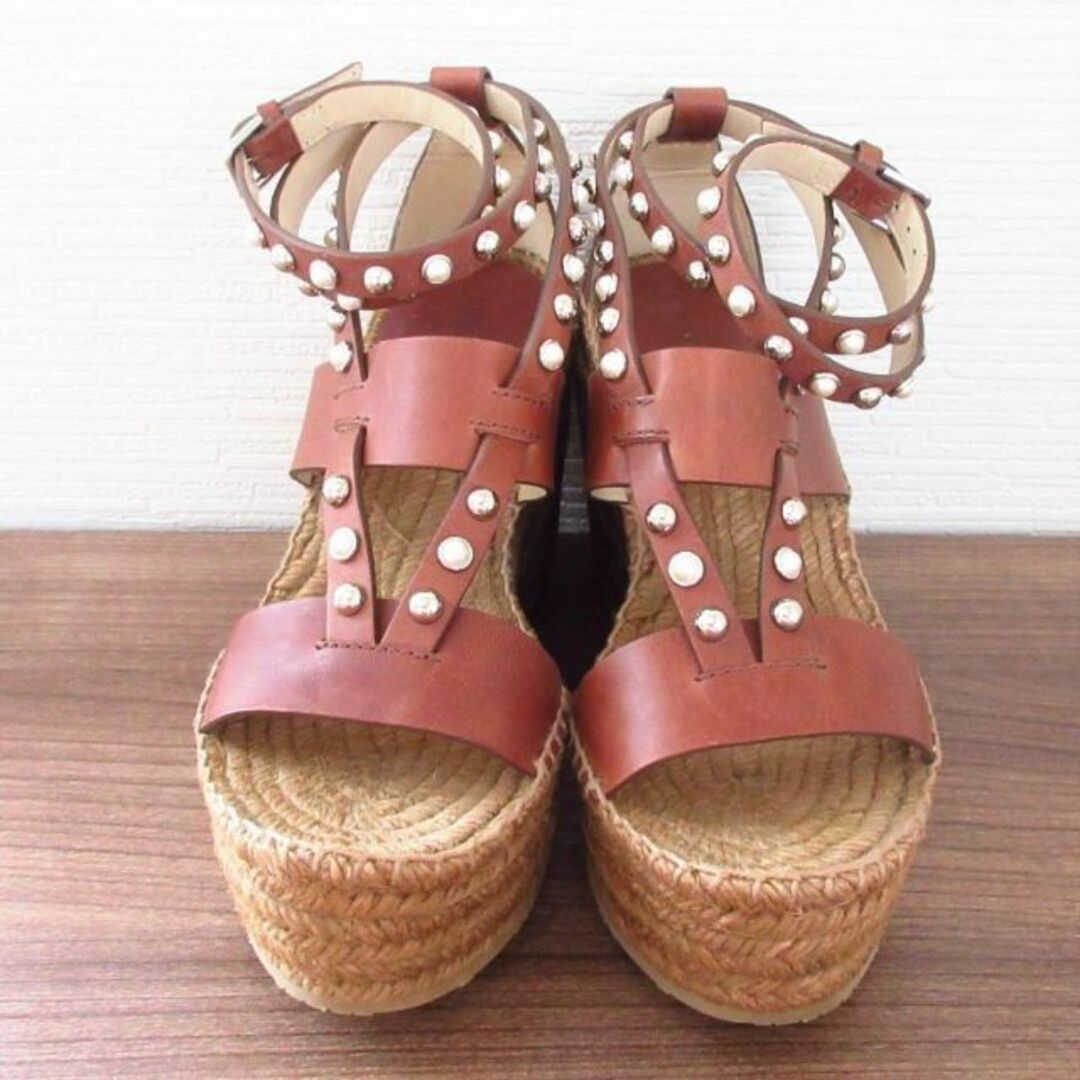 未使用 ジミーチュウ スタッズ パール レザー アンクルストラップ