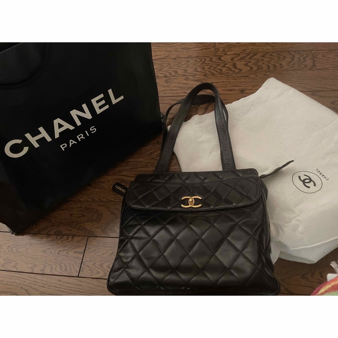 シャネルCHANEL トートバッグ レザーベルト　黒　ブラック　本革　正規品 | フリマアプリ ラクマ