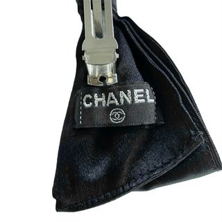 CHANEL - 美品 レア CHANEL リボンバレッタ シルクサテン ブラックの