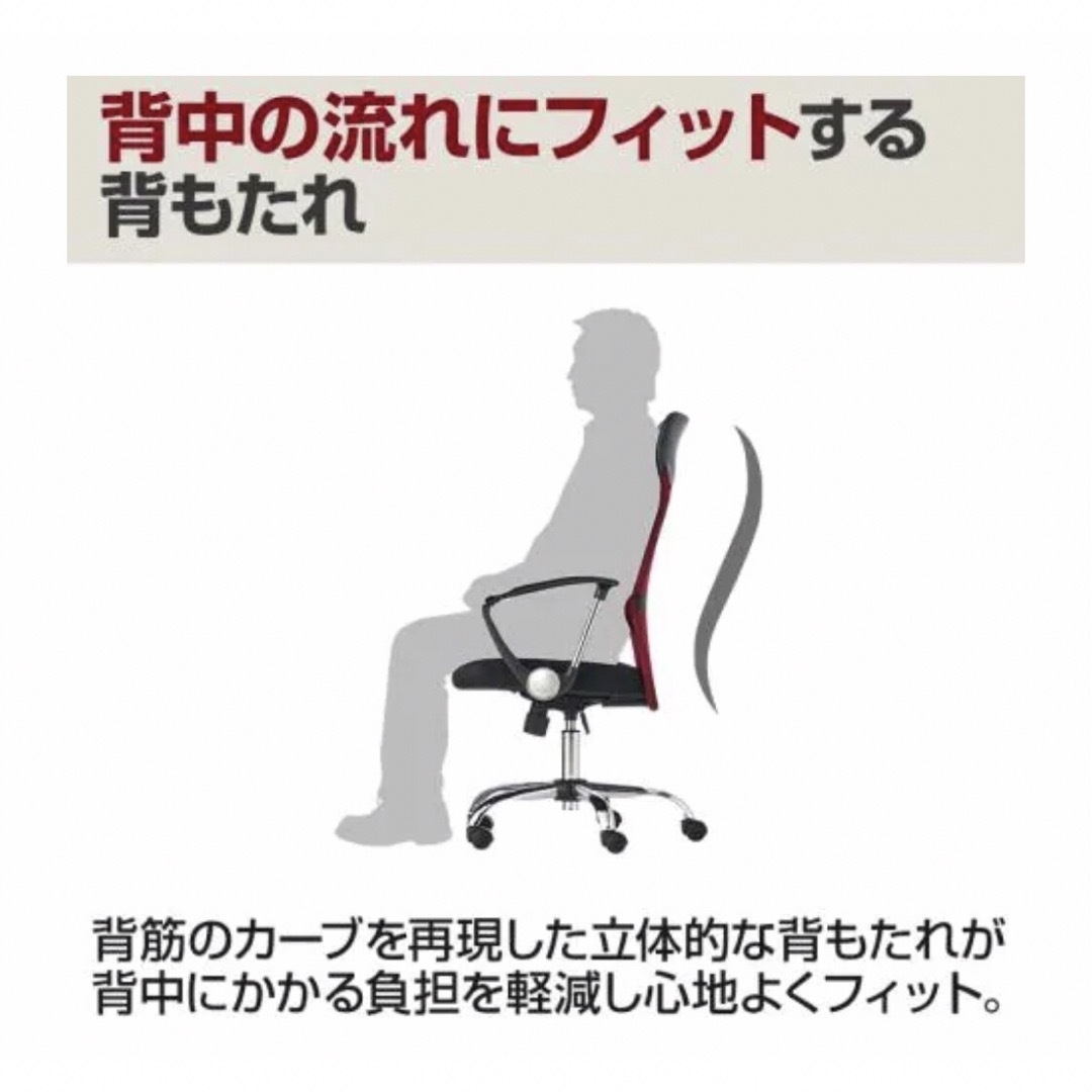 オフィスチェア 腰楽 ハイバック デスクチェア ワークチェア 事務椅子 腰痛 4