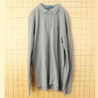 ポロラルフローレン(POLO RALPH LAUREN)のUSA Polo ポロ ラルフローレン 長袖ポロシャツグレー S aw9(ポロシャツ)