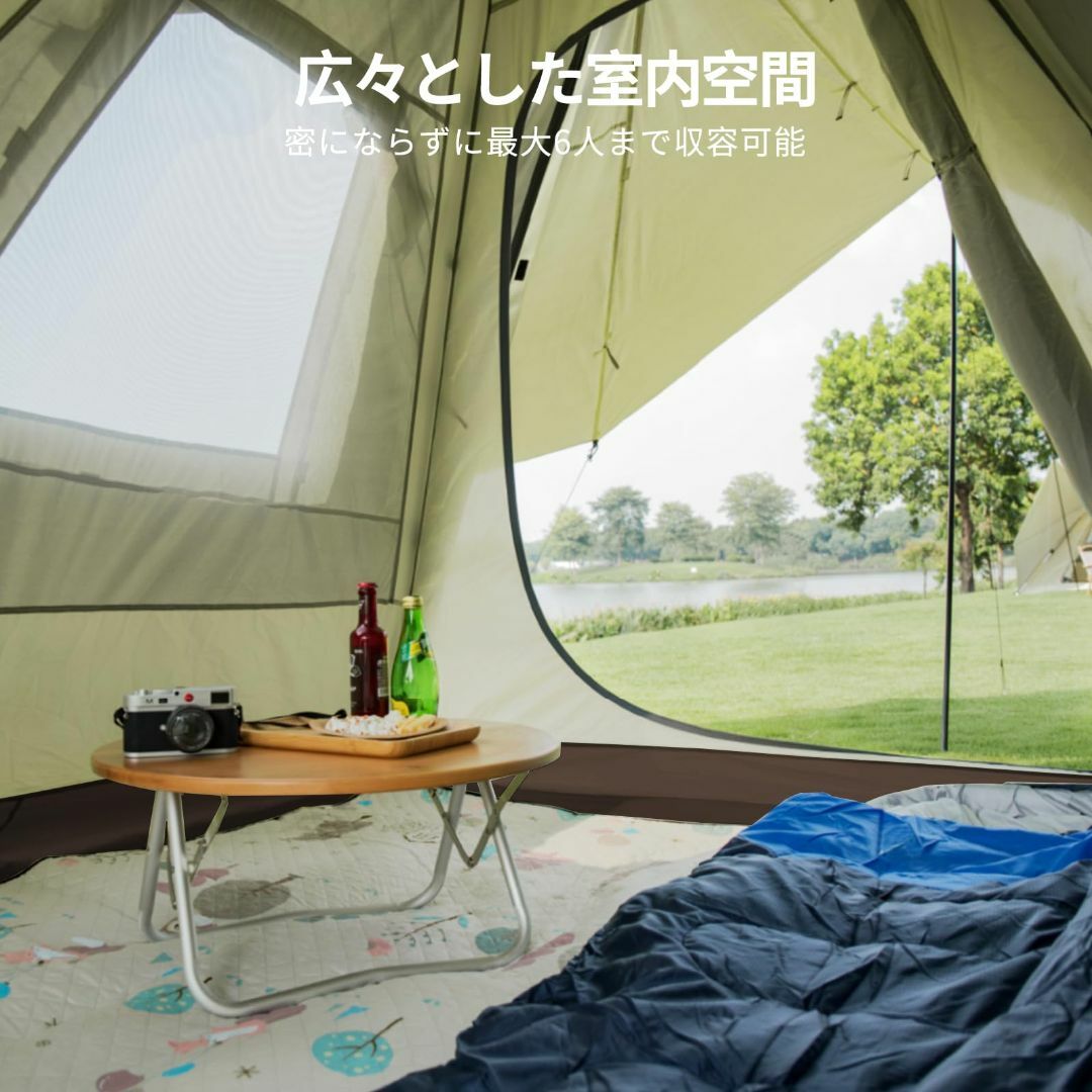 CAMEL CROWN 大型テント 二重層キャンプテント 5-6人用 ファミリー 6