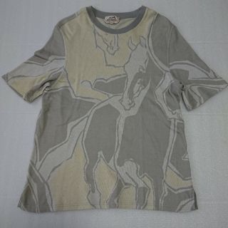 エルメス(Hermes)の【美品】HERMES エルメス  馬 総柄 半袖 Tシャツ カットソー L(Tシャツ/カットソー(半袖/袖なし))