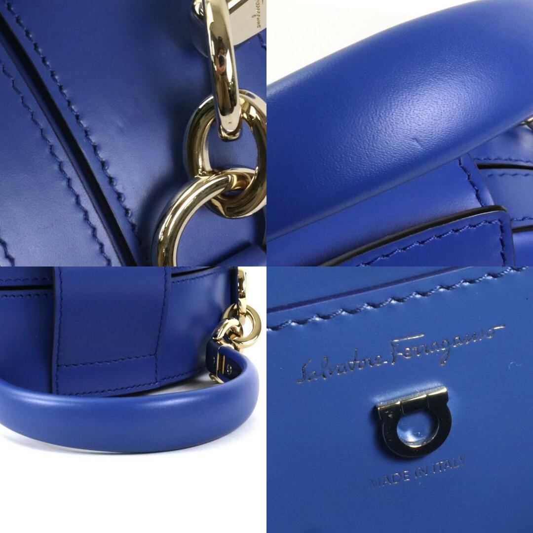 サルヴァトーレフェラガモ Salvatore Ferragamo 斜め掛けショルダーバッグ ガンチーニ レザー ブルー レディース 送料無料 99684f