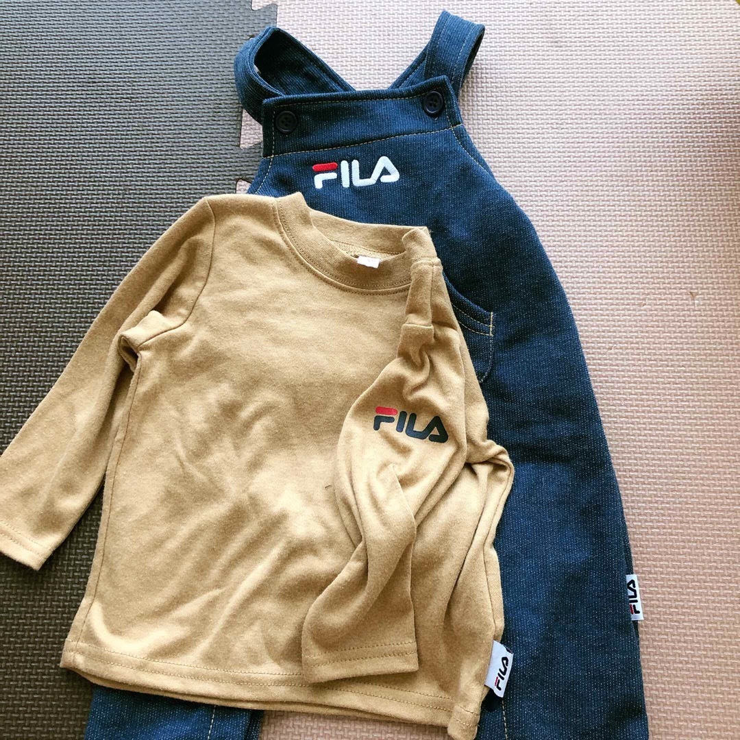 FILA(フィラ)のFILA オーバーオール　ロンパース　セット キッズ/ベビー/マタニティのベビー服(~85cm)(ロンパース)の商品写真