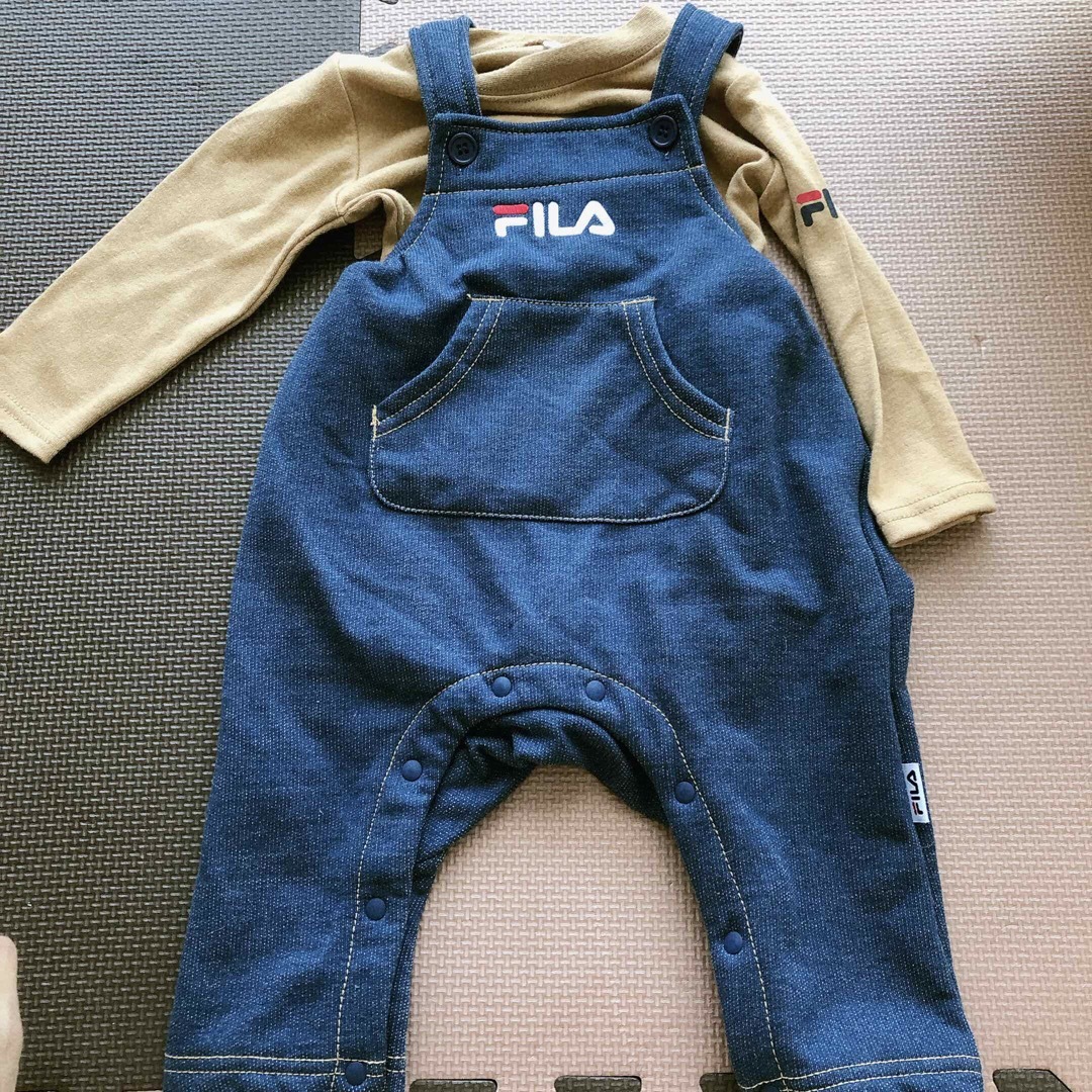 FILA(フィラ)のFILA オーバーオール　ロンパース　セット キッズ/ベビー/マタニティのベビー服(~85cm)(ロンパース)の商品写真