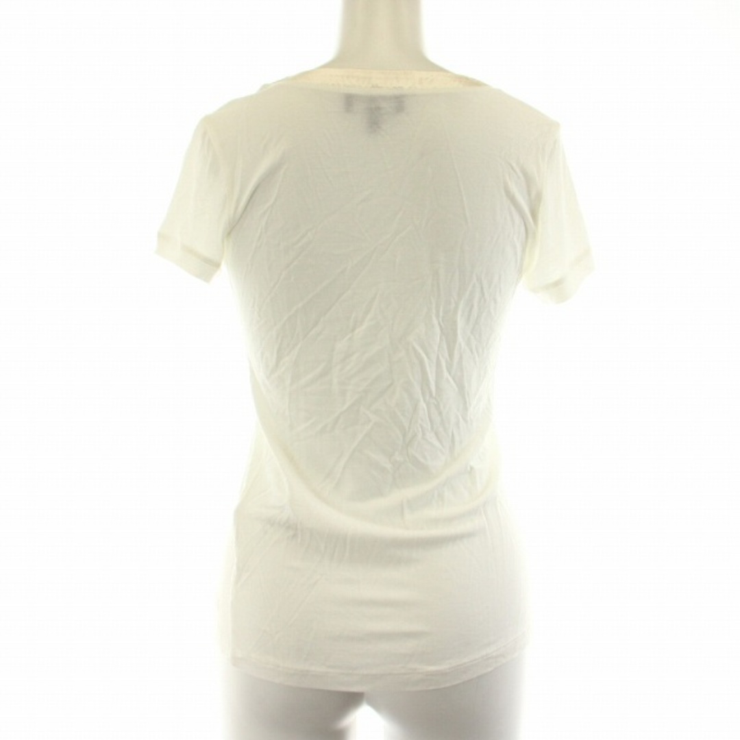 Emporio Armani(エンポリオアルマーニ)のエンポリオアルマーニ カットソー Tシャツ Uネック 半袖 44 L 白 レディースのトップス(カットソー(半袖/袖なし))の商品写真
