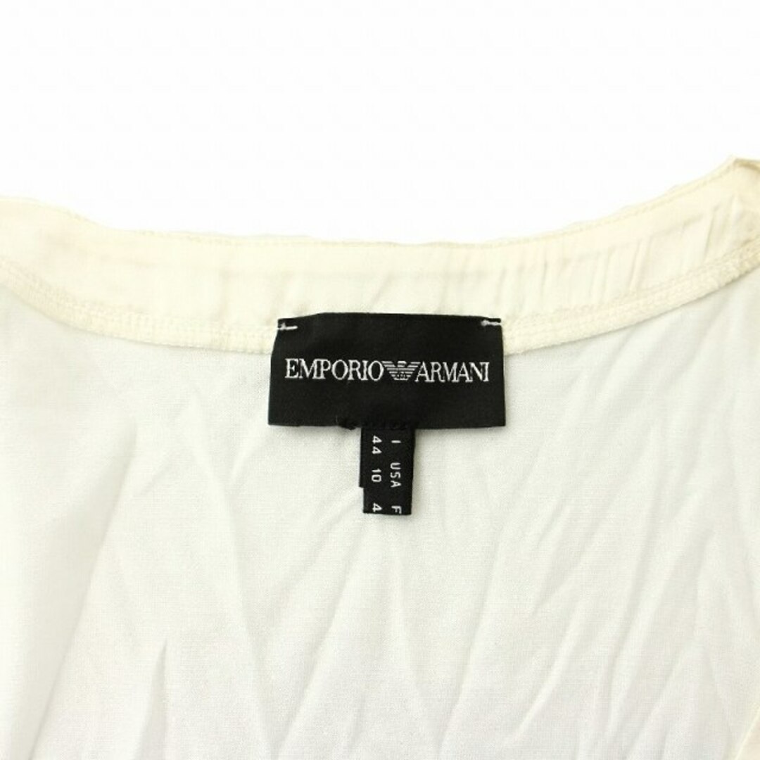 Emporio Armani(エンポリオアルマーニ)のエンポリオアルマーニ カットソー Tシャツ Uネック 半袖 44 L 白 レディースのトップス(カットソー(半袖/袖なし))の商品写真