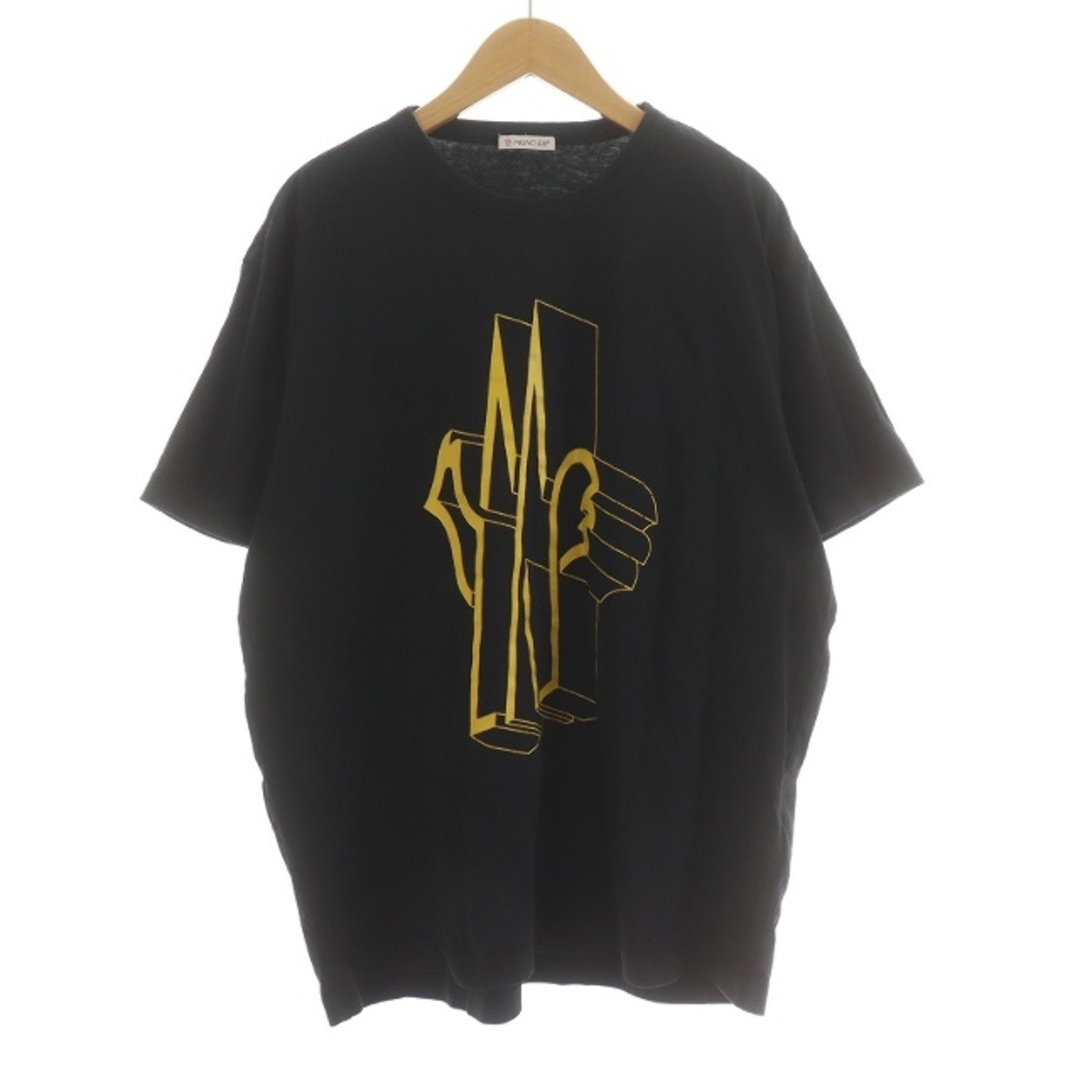 約57cm着丈MONCLER MAGLIA T-SHIRT 3Dロゴ  Tシャツ 半袖 L 黒