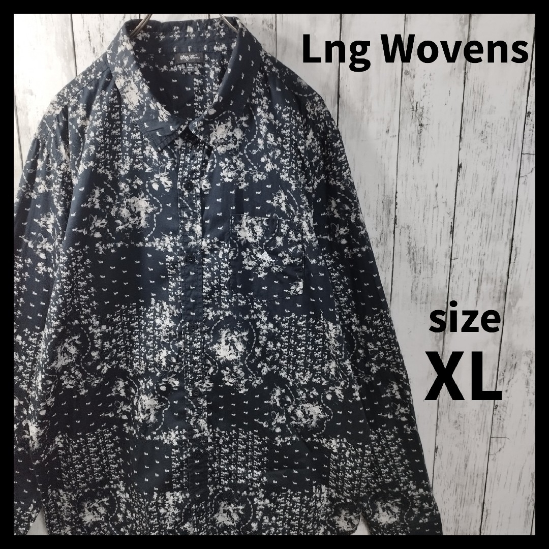【Lng Wovens】総柄シャツ　長袖　レギュラーカラー　パターン　秋　冬 | フリマアプリ ラクマ