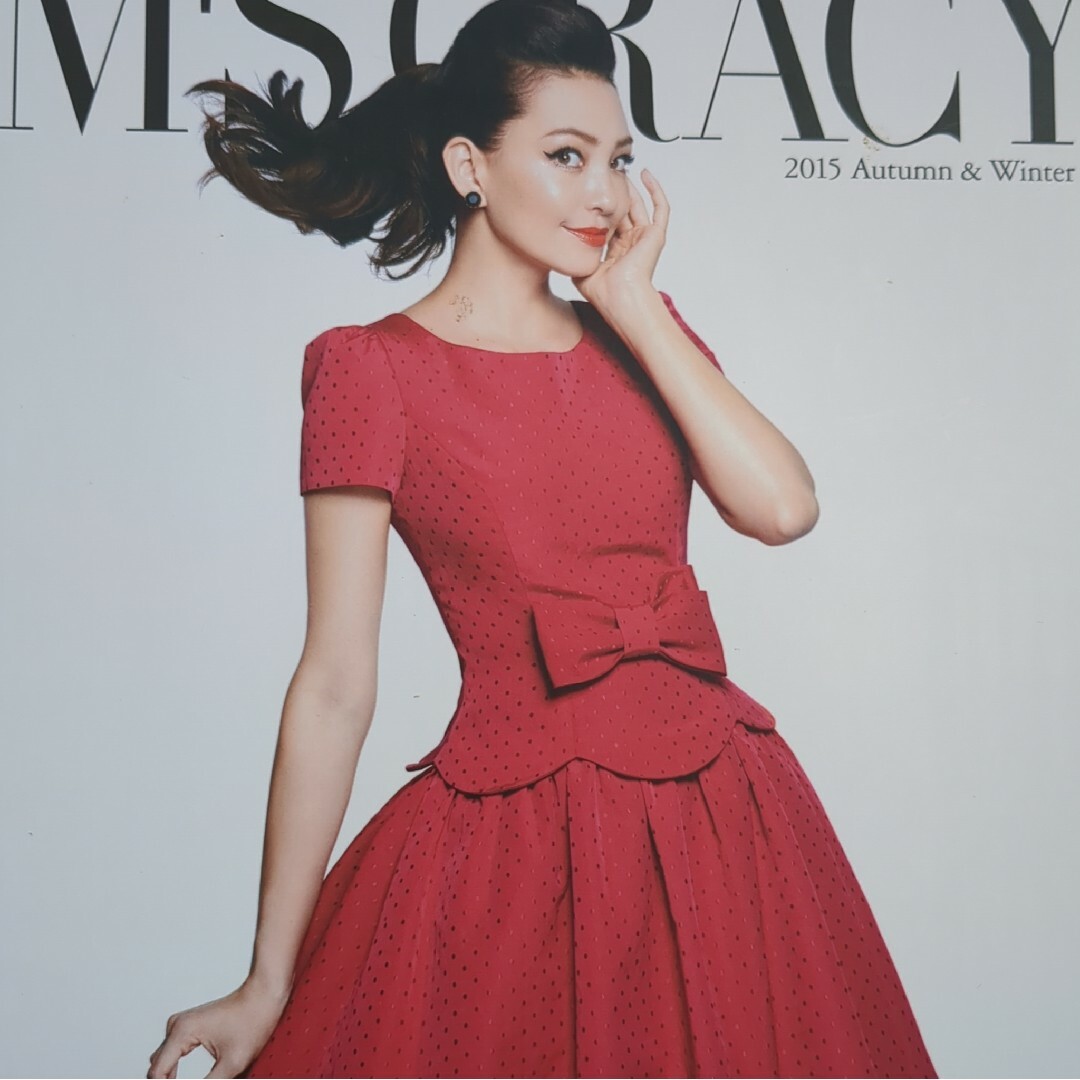 M'S GRACY*カタログ掲載*ドットリボンバルーンワンピース