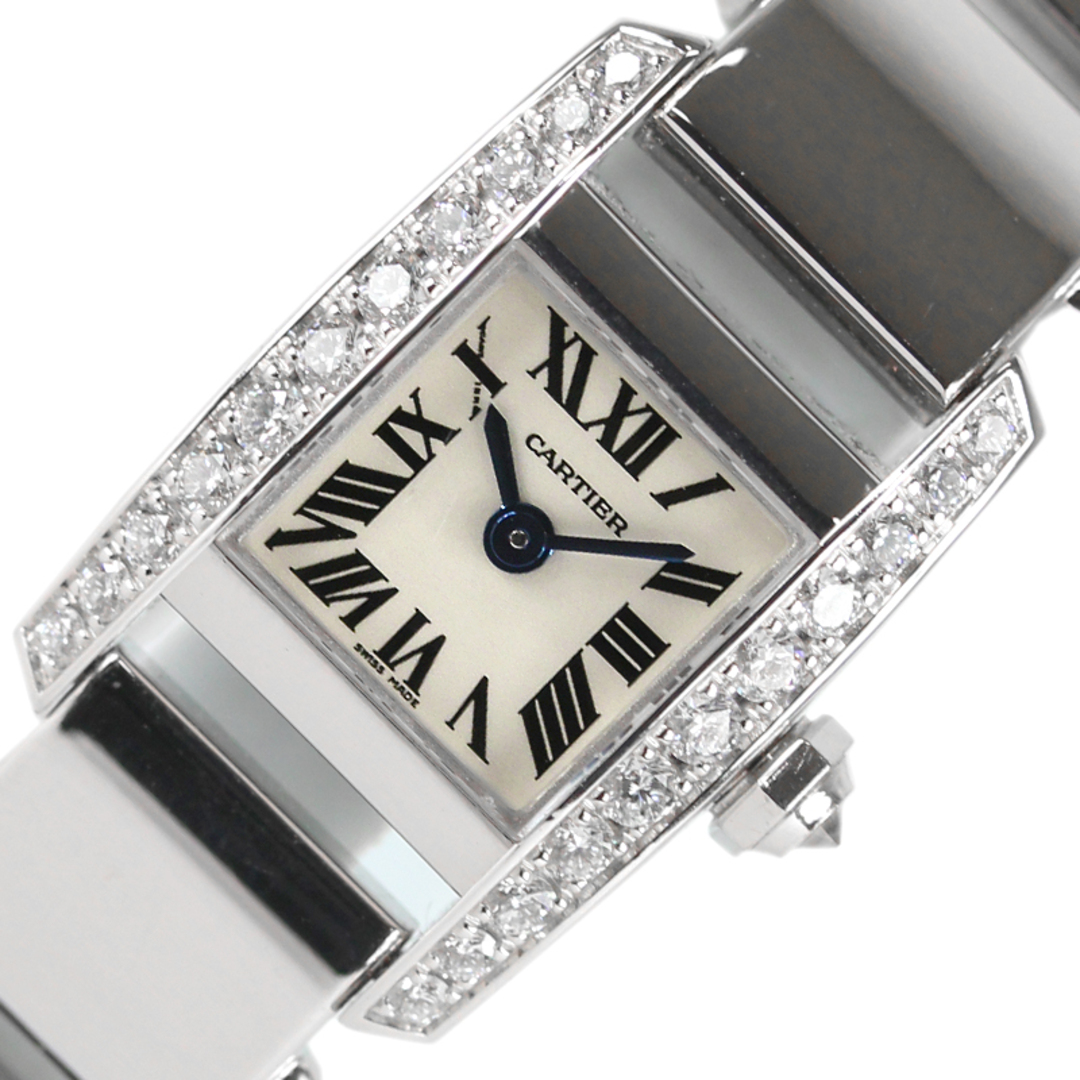 カルティエ Cartier タンキッシム SM WE70069H ホワイト K18ホワイトゴールド 750WG ダイヤモンド クオーツ レディース 腕時計