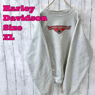 ハーレーダビッドソン(Harley Davidson)のハーレーダビッドソン　スエットシャツ　オーバーサイズＸＬ　両面ロゴ　メンズ古着(スウェット)