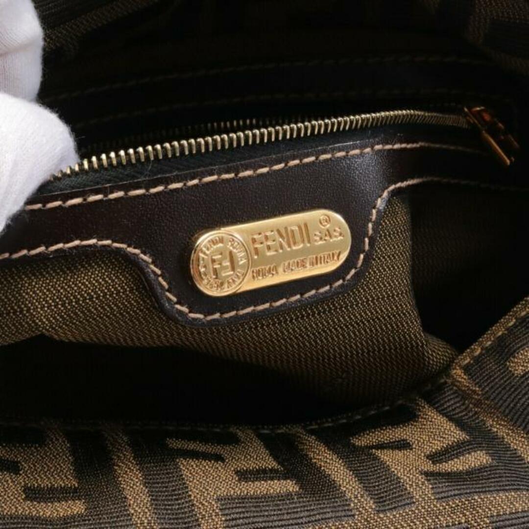FENDI(フェンディ)のマンマバケット ズッカ ワンショルダーバッグ キャンバス レザー ベージュ ダークブラウン レディースのバッグ(ショルダーバッグ)の商品写真