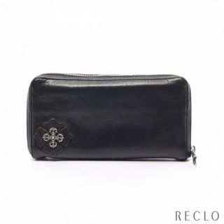 クロムハーツ(Chrome Hearts)のREC F FILIGREE CROSS WALLET ラウンドファスナー長財布 レザー ブラック(折り財布)