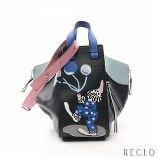 ロエベ(LOEWE)のHAMMOCK MEDIUM ハンモック ミディアム ハンドバッグ レザー ブラック ライトブルー マルチカラー ピエロ 2WAY(ハンドバッグ)