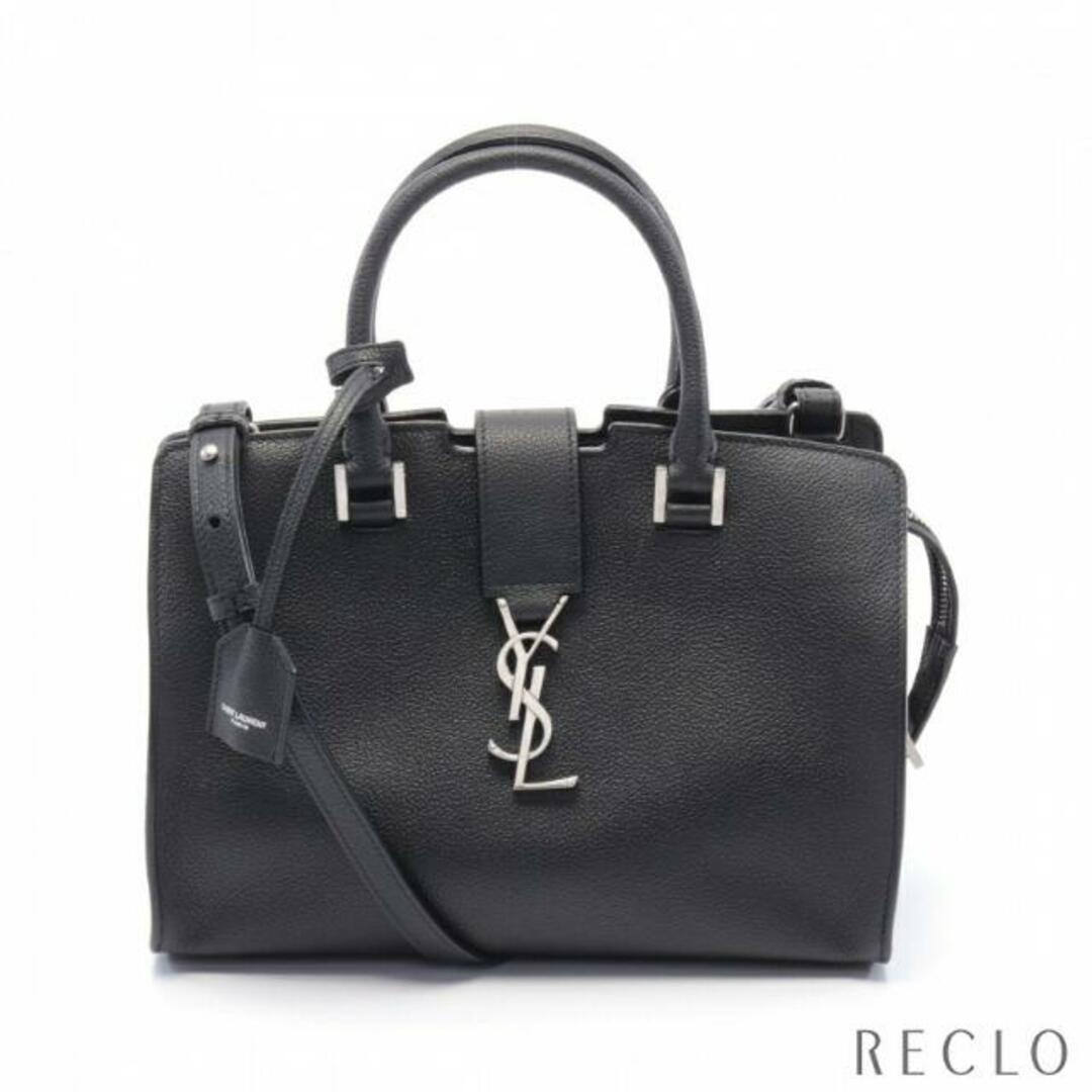 YSL カバ ハンドバッグ レザー ブラック 2WAY255cmマチ