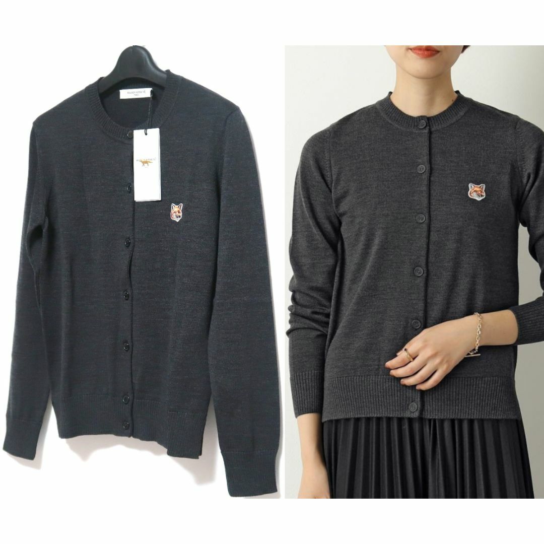 S 新品 MAISON KITSUNE フォックス ヘッド ニット カーディガン 1