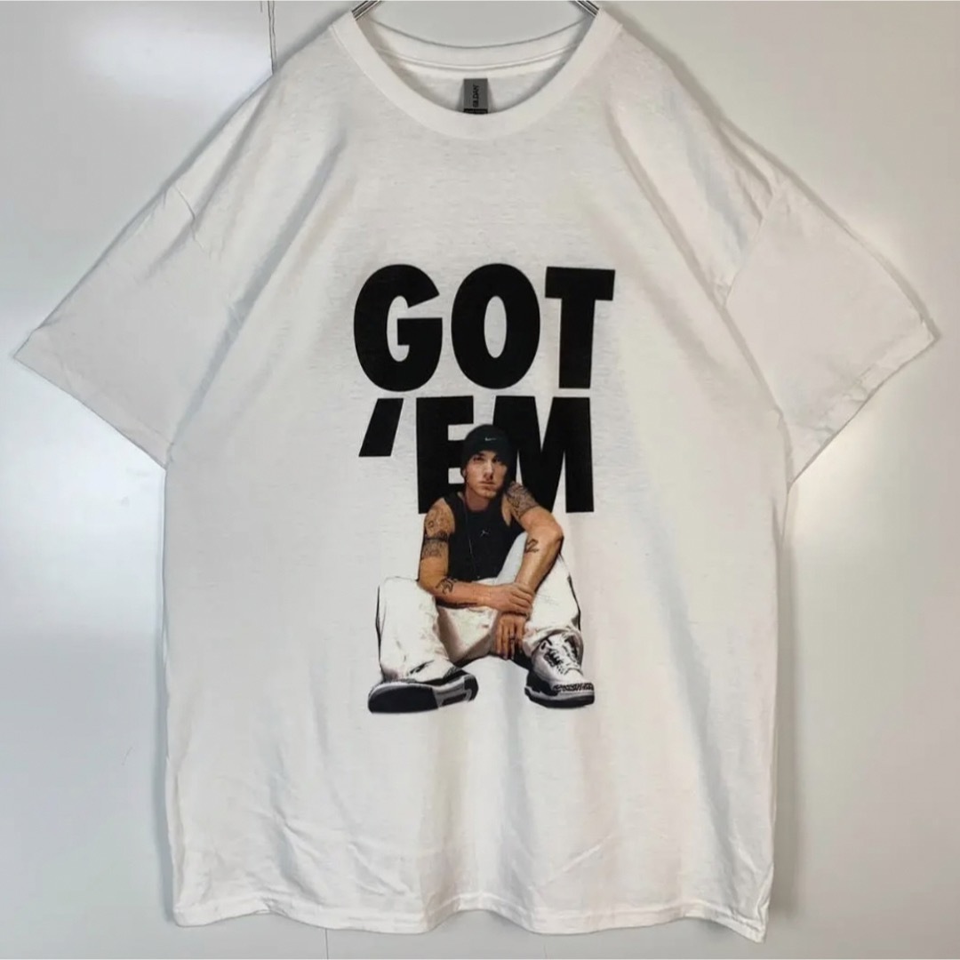 エミネムセール TシャツXL白ラップHIPHOPEMINEMgot'emゴッテム メンズのトップス(Tシャツ/カットソー(半袖/袖なし))の商品写真