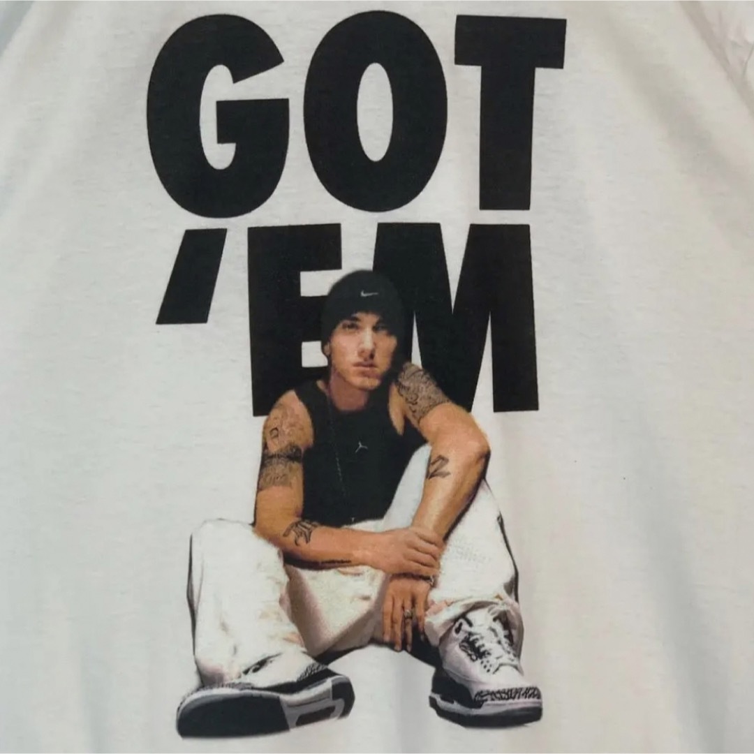 エミネムセール TシャツXL白ラップHIPHOPEMINEMgot'emゴッテム メンズのトップス(Tシャツ/カットソー(半袖/袖なし))の商品写真