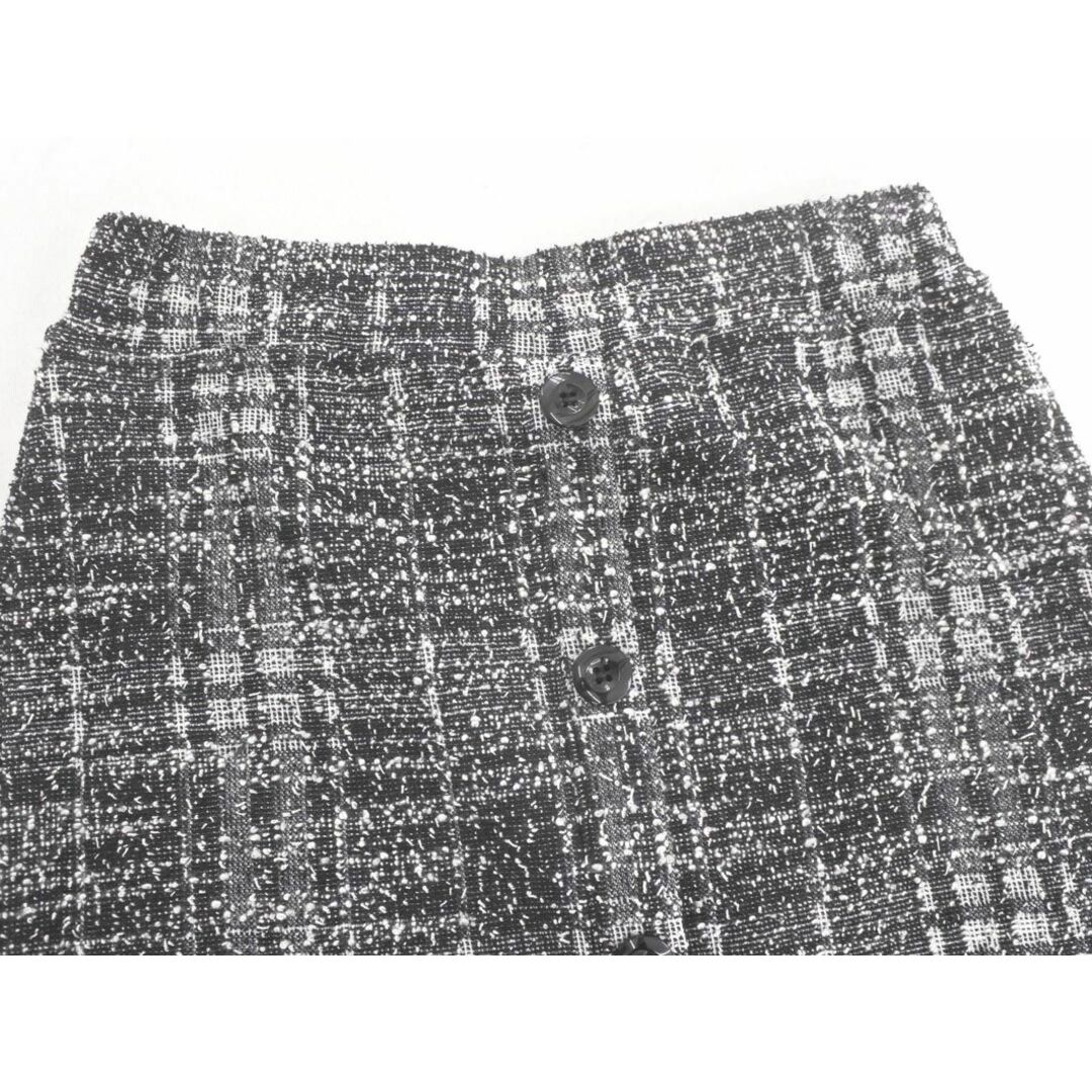 ROSE BUD(ローズバッド)のローズバッド チェック ボタン タイト スカート sizeF/黒ｘ白 ◇■ レディース レディースのスカート(ひざ丈スカート)の商品写真