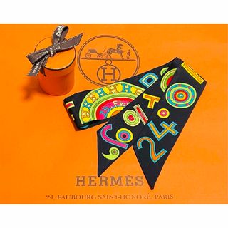 HERMES エルメス スカーフ ツイリー 24Fbg シルク100%