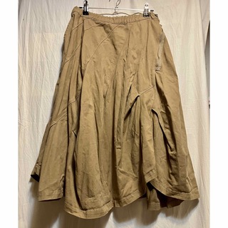 メルシーボークー(mercibeaucoup)のメルシーボークー　コットン変形スカート　ベージュ　size 1(ロングスカート)