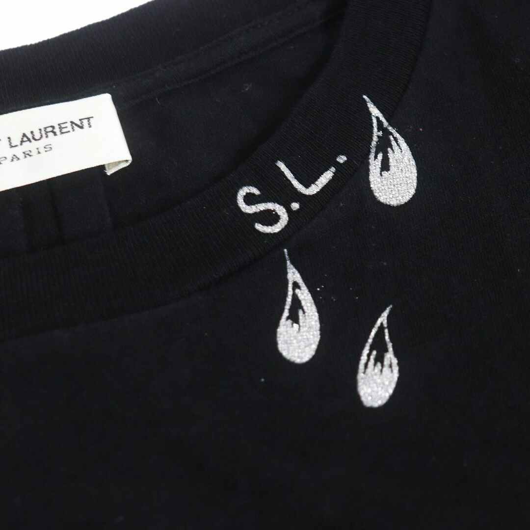 Saint Laurent Paris ロゴTシャツ　ブリーチダメージ加工