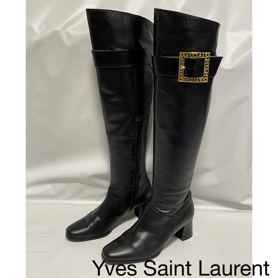 Yves Saint Laurent(イヴサンローラン)の美品■Yves Saint Laurent イヴ サンローラン レザー ブーツ レディースの靴/シューズ(ブーツ)の商品写真