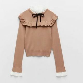 ザラ(ZARA)のZARA コントラストニットセーター(ニット/セーター)