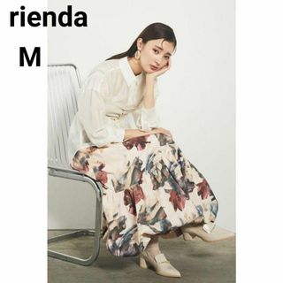 リエンダ(rienda)のリエンダ rienda バルーンスカートのみ 花柄 ベージュ(ロングスカート)