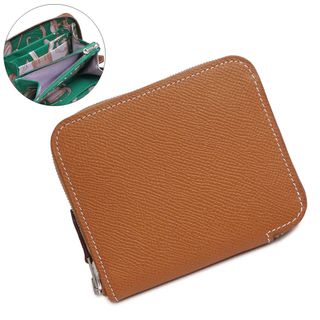 エルメス HERMES カルヴィ B刻 ブルーゼフィール/SV金具 シェーブル レディース コインケース