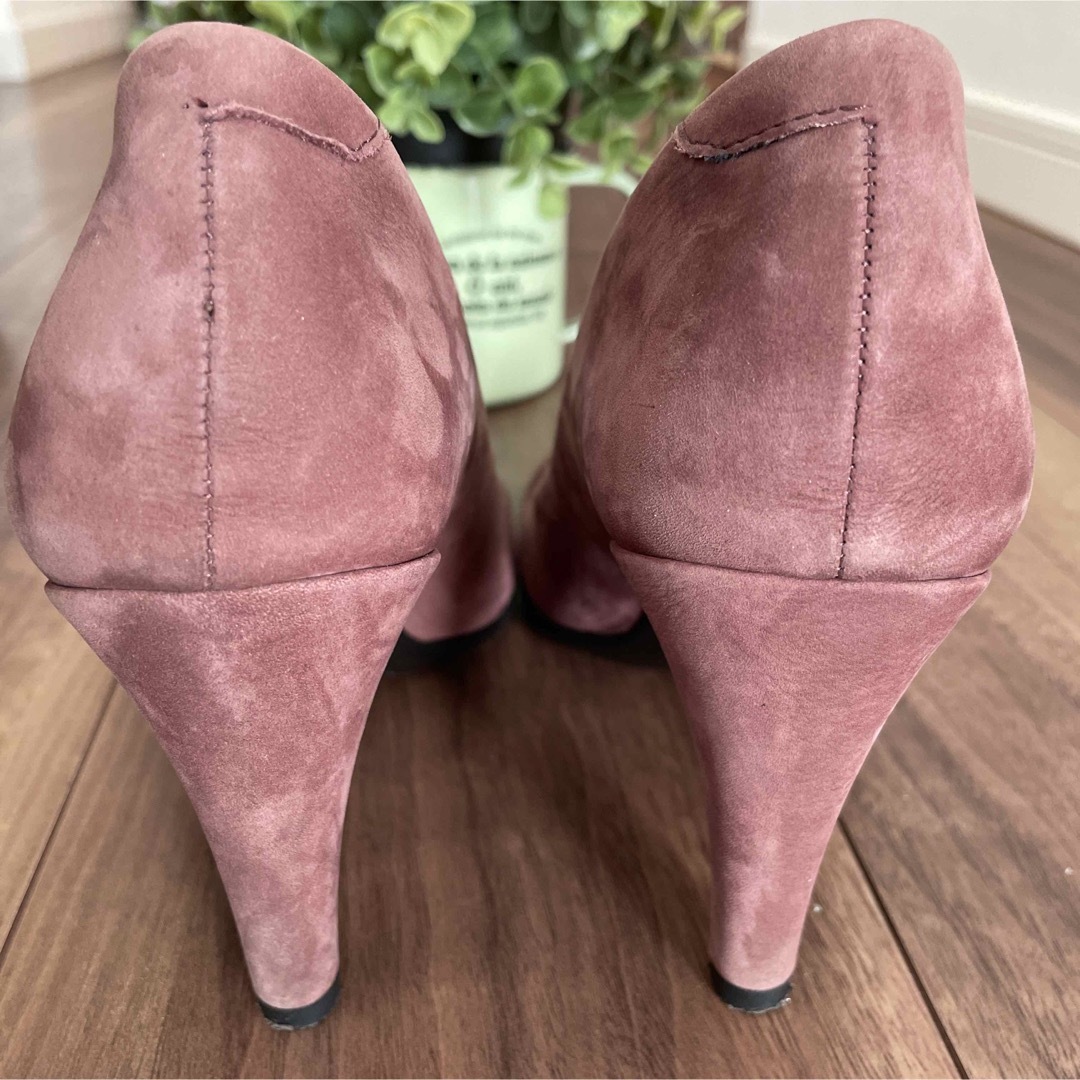 【ecco】ボルドー スエード ヒールパンプス ほぼ未使用