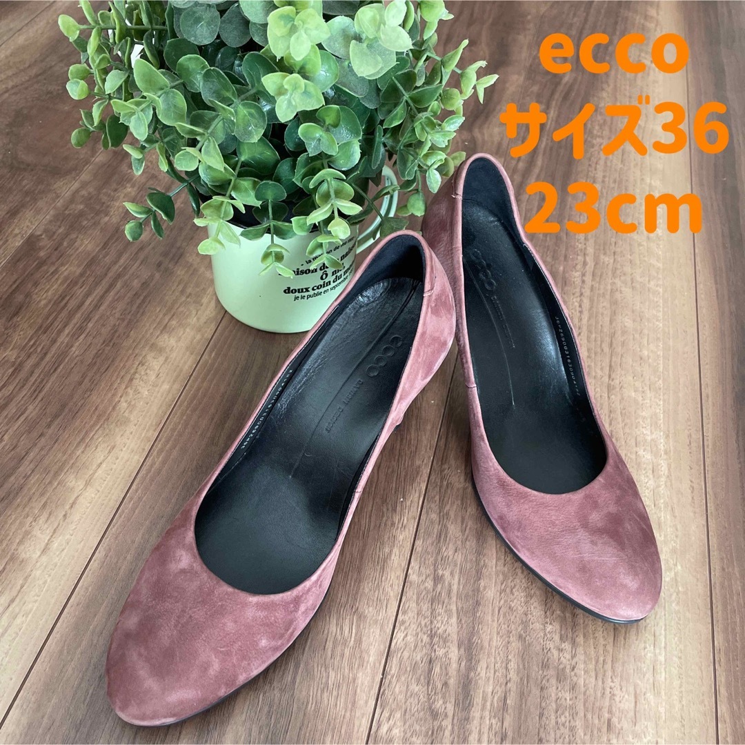 【ecco】ボルドー　スエード　ヒールパンプス　　ほぼ未使用 | フリマアプリ ラクマ