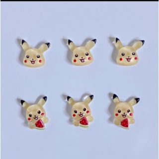 ポケモン(ポケモン)のピカチュウネイルパーツ 6個セット(デコパーツ)