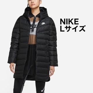 NIKE ロングダウンベンチコート バックプリント ネイビー　Mサイズ