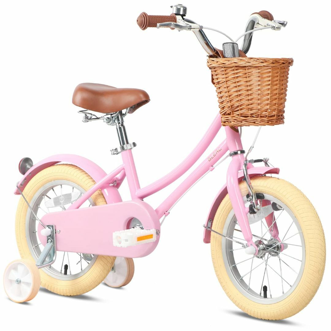 推奨年齢【色: ピンク】Glerc 子供用自転車 補助輪付き 可愛いこども用自転車 組み