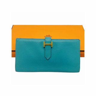 エルメス(Hermes)の⭐️良品⭐️ エルメス ベアンスフレ 長財布 ゴールド金具 ターコイズ(財布)