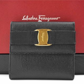 サルヴァトーレフェラガモ(Salvatore Ferragamo)の【極美品】Salvatore Ferragamo ヴァラリボン がま口　金金具 (財布)