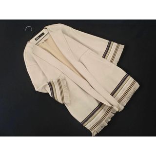 ザラ(ZARA)のZARA ザラ スウェード調 フリンジ ノーカラー ジャケット sizeXS/ベージュ ◇■ レディース(ノーカラージャケット)