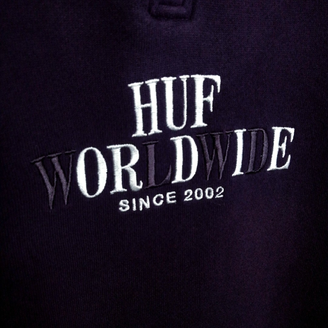 本店 日本 《HUF(ハフ)》HUF OR DIE 刺繍 裏起毛ハーフジップ