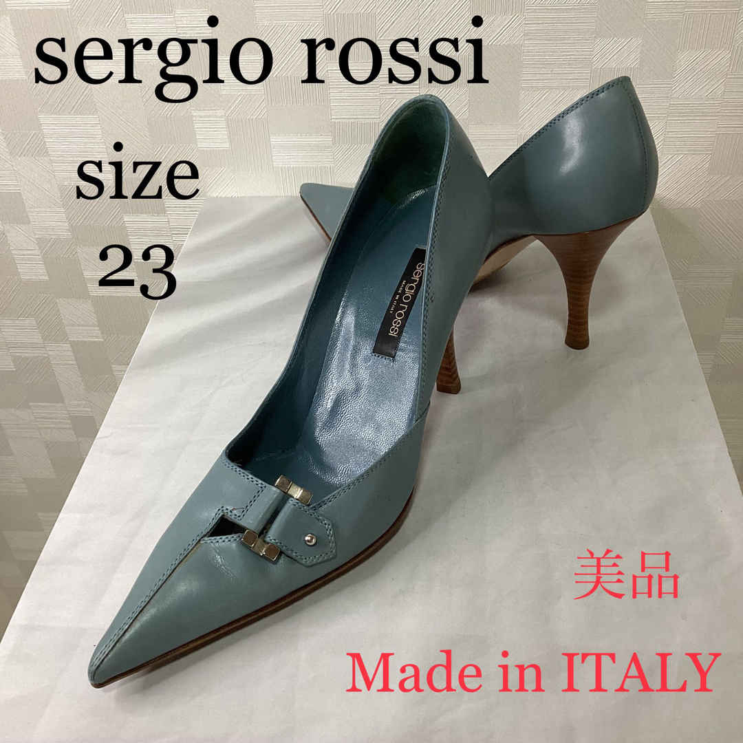 Sergio Rossi - セルジオロッシ 水色 パンプス イタリア製の通販 by ...