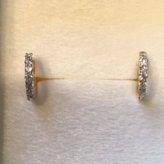 K18PG ピンクゴールド　ダイヤモンド　0.35ct  フープ　ピアス(ピアス)