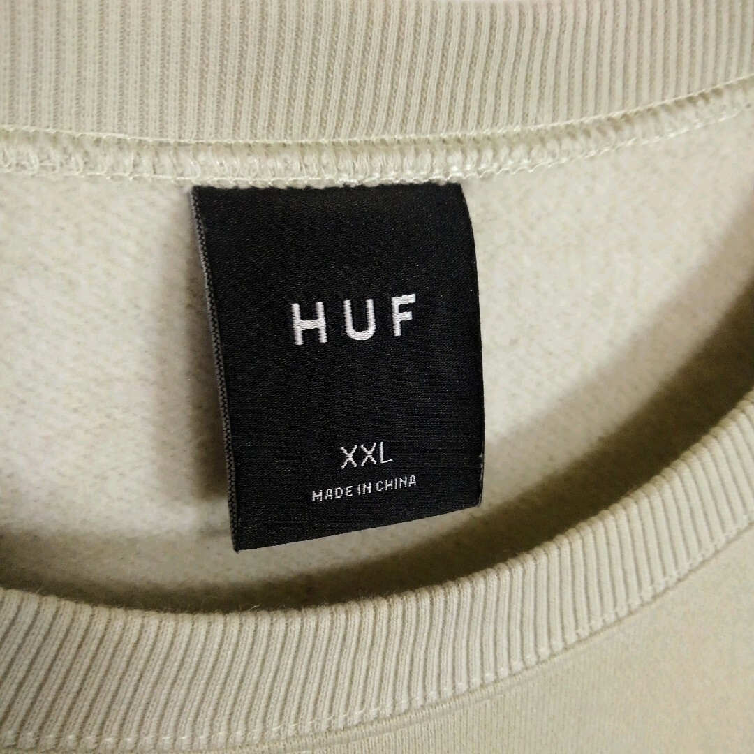 【HUF】ハフ　スウェット　ボックスロゴ　XL　ベージュ　人気カラー