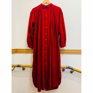 kitta 草木染め 茜染め シャツワンピース カディコットン シルク
