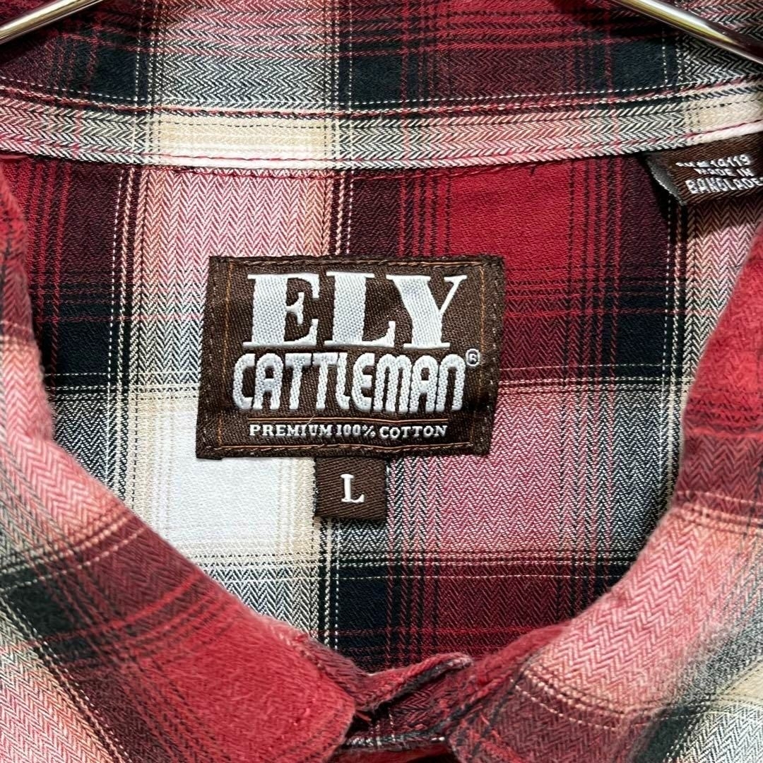 ELY CATTLEMAN オンブレチェック ウエスタンシャツ M